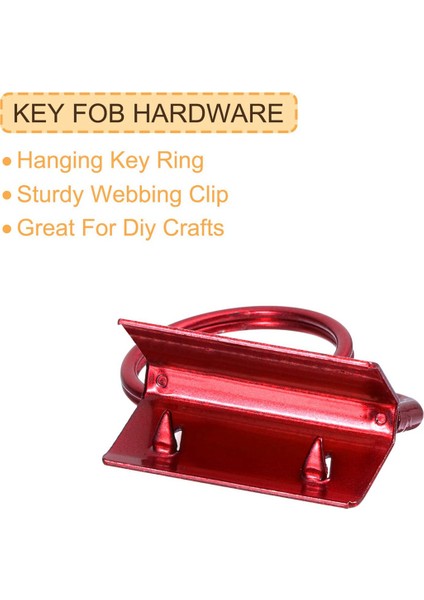 Torba Dokuma, Kırmızı Için Anahtarlık Halkaları Olan 20 Adet Anahtar Fob Donanımı (Yurt Dışından) indirimleri