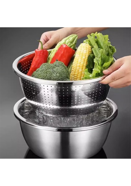 Multifuntonal Paslanmaz Çelik Havza, 3&#39;ü 1 Paslanmaz Çelik Havza, Çok Işlevli Paslanmaz Çelik Kaseler Kevgir Süzgeç (Yurt Dışından) fiyatları