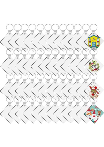180 Adet Süblimasyon Keychain Boşluklar Toplu, Çift Yan Isı Transferi Süblimasyon Süs Boşlukları Boşluklar, (Kare) (Yurt Dışından)