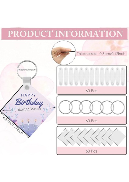 180 Adet Süblimasyon Keychain Boşluklar Toplu, Çift Yan Isı Transferi Süblimasyon Süs Boşlukları Boşluklar, (Kare) (Yurt Dışından) fiyatları