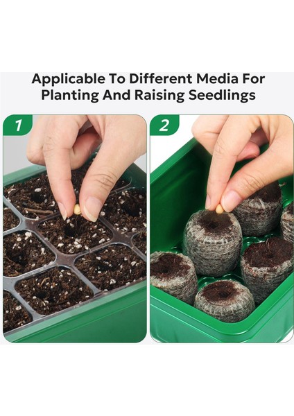 Tohum Başlangıç ​​tepsisi, Fide Başlangıç ​​tepsisi Bitkisi Başlangıç ​​kiti Mini Sera Çimlenme Kiti Tohum Büyüyen, 12 Adet (Yurt Dışından) indirimleri