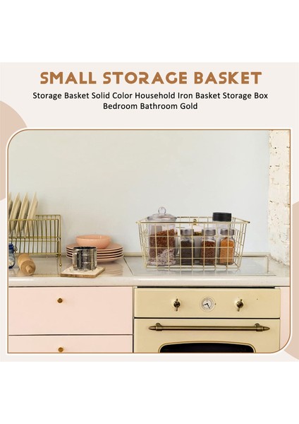 Depolama Sepeti Düz Renkli Ev Demir Sepet Depolama Kutusu Yatak Odası Banyo Altın S (Yurt Dışından) fırsatları