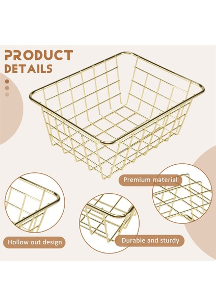 Depolama Sepeti Düz Renkli Ev Demir Sepet Depolama Kutusu Yatak Odası Banyo Altın S (Yurt Dışından) indirimleri