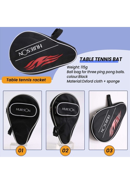 Huieson Tek Parça Profesyonel Ping Pong Kılıf Kapağı Toplar Çanta Veya Masa Tenis Raketleri Yarasa Çantası Oxford (Siyah) (Yurt Dışından) indirimleri