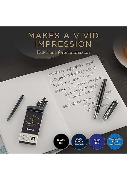 Quink Dolma Kalem Kartuşu, Mavi, 5'li Kutu fırsatları