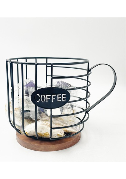 Kahve Pod Tutucu Kahve Pod Sepet Tel Kahve Pod Depolama Mutfak Aile Tezgah Pod B Için Ahşap Taban Organizatör (Yurt Dışından) fiyatları