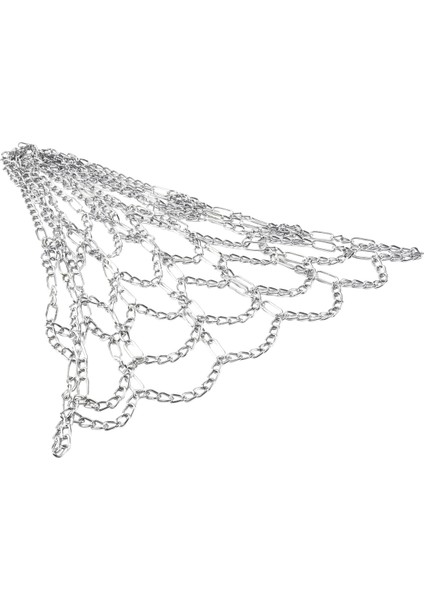 Sport Demir Zinciri Basketbol Net Dış Mekan 12 Döngüler Standart Ağır Hizmetli Basketbol Hedef Değiştirme Net Gümüş (Yurt Dışından)