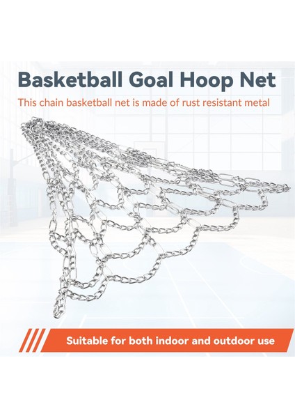 Sport Demir Zinciri Basketbol Net Dış Mekan 12 Döngüler Standart Ağır Hizmetli Basketbol Hedef Değiştirme Net Gümüş (Yurt Dışından) fırsatları
