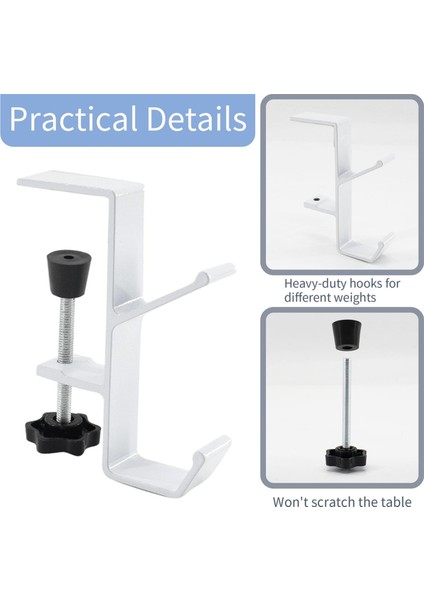 2pcs Masa Montaj Torba Tutucu Kanca Kelepçesi-On Sırt Çantası Askı Taşınabilir Masa Montajı Masa Masası (Beyaz) Için Tutucu (Yurt Dışından) fırsatları