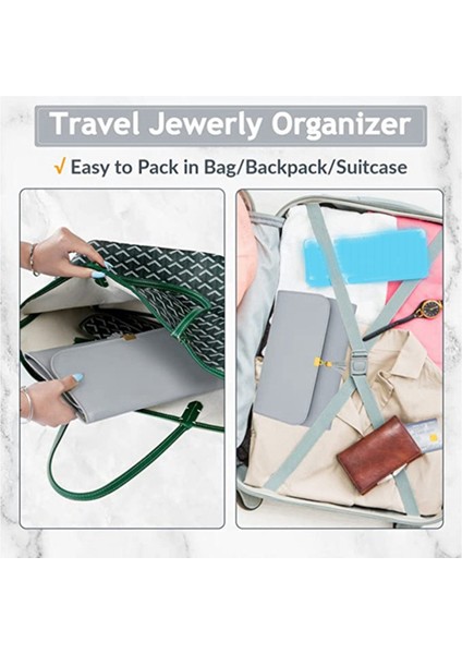 Seyahat Takı Organizatör Kılıfı, Katlanabilir Su Geçirmez Takı Rulosu, Küpeler, Yüzükler, Kolyeler Için Kadın Mücevher Çantası (Yurt Dışından) fırsatları