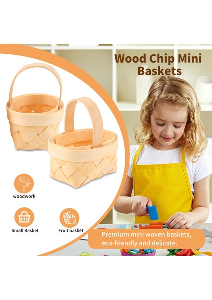 12PCS Ahşap Çip Mini Sepetler Manuel Dokuma Sepet Süslemeleri Şeker Saklama Kutusu (Yurt Dışından) fırsatları