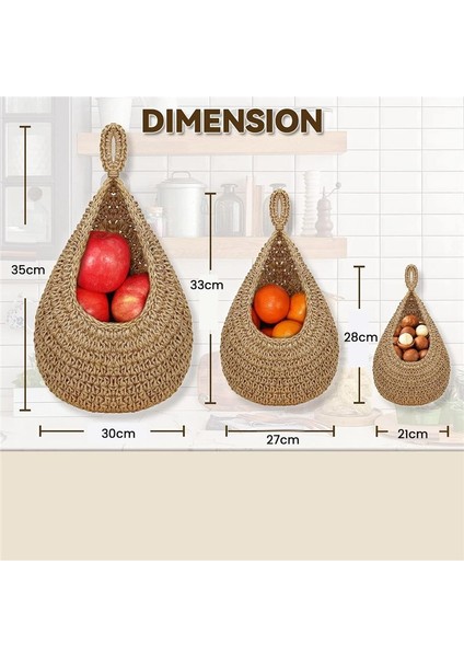 Mutfak Için Asılı Meyve Sepeti, Organize Etmek Için Boho Asılı Sepetler, Asılı Duvar Meyvesi Sebze Sepetleri, El Dokuması (Yurt Dışından) fiyatları
