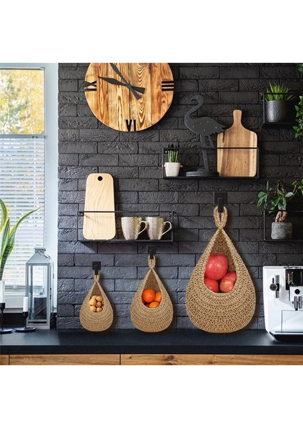 Mutfak Için Asılı Meyve Sepeti, Organize Etmek Için Boho Asılı Sepetler, Asılı Duvar Meyvesi Sebze Sepetleri, El Dokuması (Yurt Dışından) modelleri