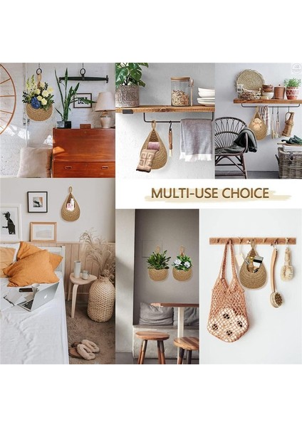Mutfak Için Asılı Meyve Sepeti, Organize Etmek Için Boho Asılı Sepetler, Asılı Duvar Meyvesi Sebze Sepetleri, El Dokuması (Yurt Dışından) indirimleri