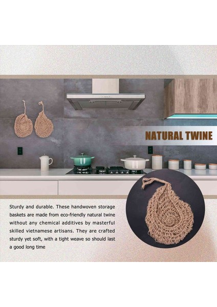 Kiler Için Asılı Sicim Soğan Sepeti, Patates Sarımsak Kiler Depolama Sepetleri, Boho Duvar Sepetleri 2pcs (Yurt Dışından) fırsatları