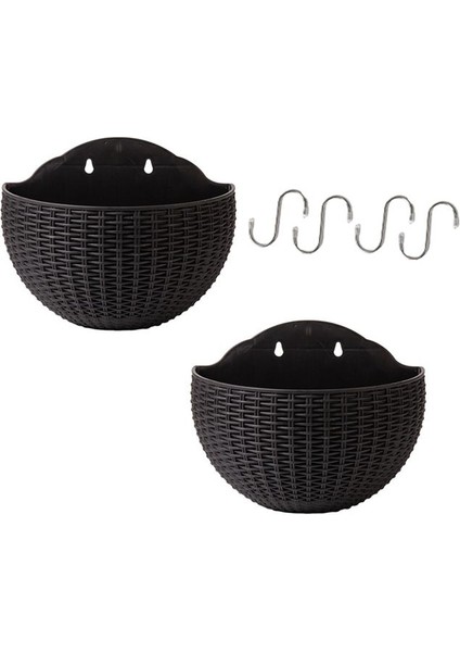 2 Adet Saksı Duvarı Monte Sepet Sepet Ekici Bahçe Bitki Kap Açık Havada Düz Renk Çiçek Duvarı Balkon Için (Yurt Dışından)