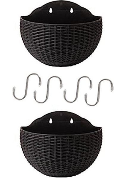 2 Adet Saksı Duvarı Monte Sepet Sepet Ekici Bahçe Bitki Kap Açık Havada Düz Renk Çiçek Duvarı Balkon Için (Yurt Dışından) fiyatları