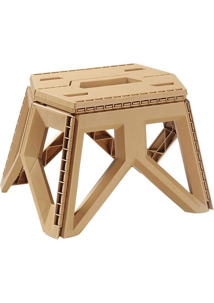 Açık Portatif Katlanır Tabure Yüksek Yük Taşıma Sapı Tasarım Mini Sandalye Balıkçılık Taburesi Kamp Haki (Yurt Dışından)