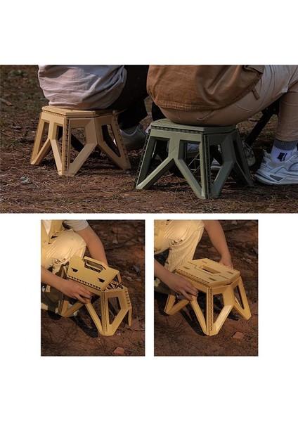 Açık Portatif Katlanır Tabure Yüksek Yük Taşıma Sapı Tasarım Mini Sandalye Balıkçılık Taburesi Kamp Haki (Yurt Dışından) fiyatları