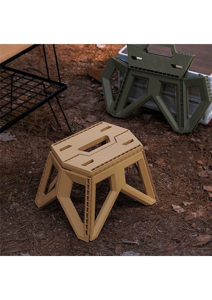 Açık Portatif Katlanır Tabure Yüksek Yük Taşıma Sapı Tasarım Mini Sandalye Balıkçılık Taburesi Kamp Haki (Yurt Dışından) indirimleri