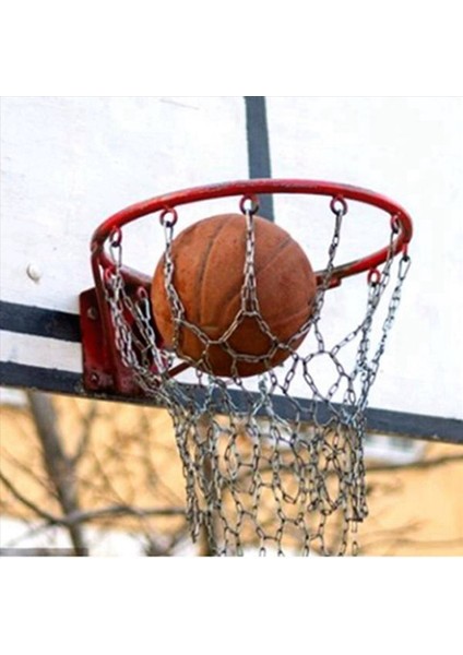 2x Sport Demir Zincir Basketbol Net Dış Mekan 12 Döngüler Standart Ağır Hizmet Basketbol Hedef Değiştirme Net Gümüş (Yurt Dışından) fiyatları