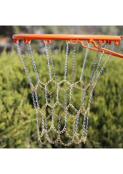 2x Sport Demir Zincir Basketbol Net Dış Mekan 12 Döngüler Standart Ağır Hizmet Basketbol Hedef Değiştirme Net Altın+Gümüş (Yurt Dışından) fırsatları