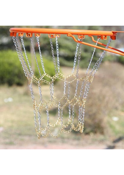 2x Sport Demir Zincir Basketbol Net Dış Mekan 12 Döngüler Standart Ağır Hizmet Basketbol Hedef Değiştirme Net Altın+Gümüş (Yurt Dışından) indirimleri
