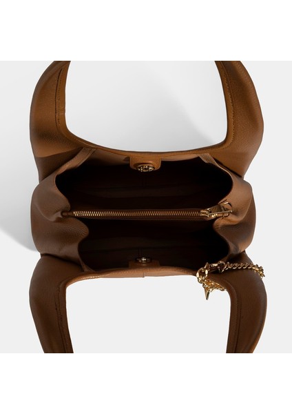 Kadın Taba Charm Aksesuarlı Deri Omuz Çantası indirimleri