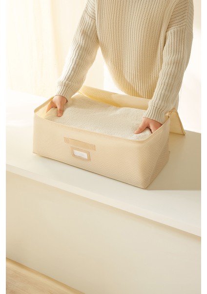 Orta Boy Bej Balıksırtı Baza Altı Kazak Pike Battaniye Hurcu, Hurç 52x28x21 cm modelleri