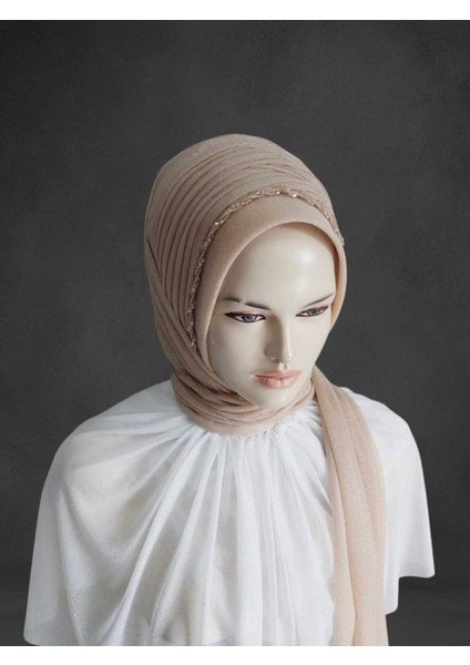 Işlemeli Gold Simli Hazır Duvak Hazır Şal Hazır Türban modelleri