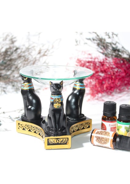Dekoratif Mısır Kedisi Tasarımlı Buhurdanlık