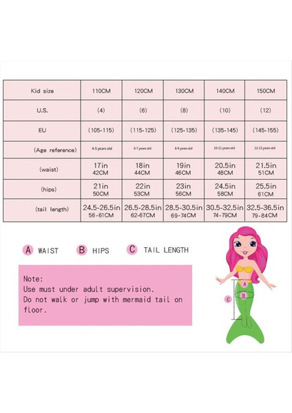 Denizkızı Kuyruklu Kızlar Için Mayo Yüzme Çocuk Bikini Kostümü 3pcs Setler Çiçek Kafa Bandı (4-5 Yıl) (Yurt Dışından) fırsatları