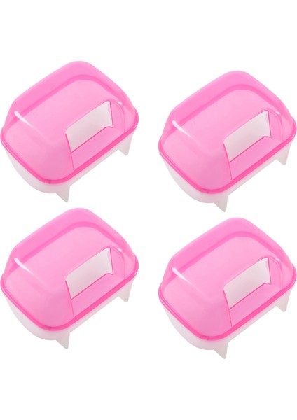 4x Pembe Beyaz Küçük Hamster Banyo Kum Kafesi Evcil Hayvan Banyo 10 x 7 x 7cm (Yurt Dışından)