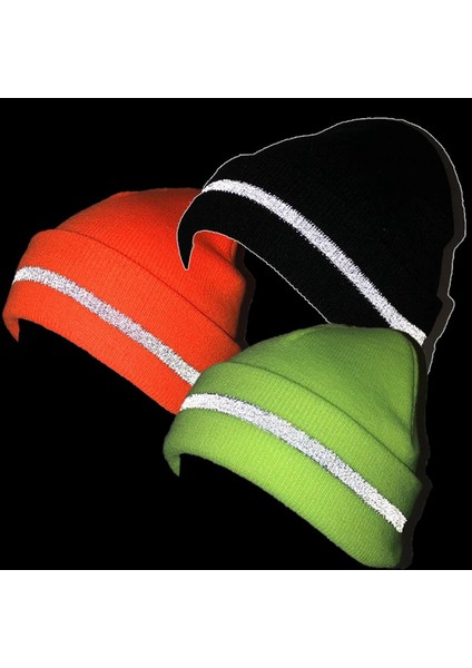 Unisex Yansıtıcı Şerit Örgü Şapkalar Beanies Aydınlık Açık Bisiklet Kayak Sıcak Kapaklar Kadın Erkek Portakal (Yurt Dışından) fiyatları