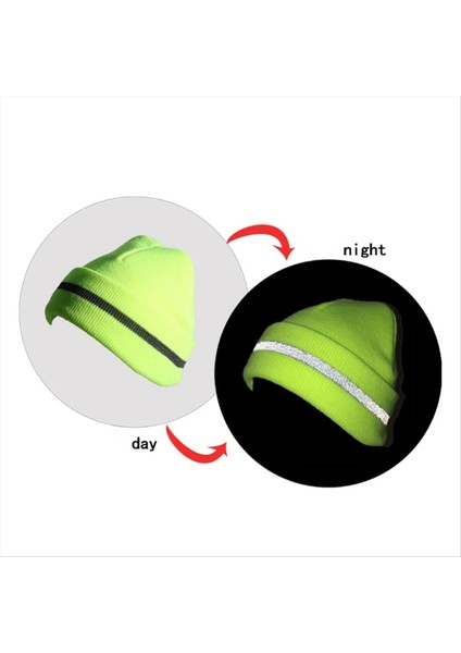 Unisex Yansıtıcı Şerit Örgü Şapkalar Beanies Aydınlık Açık Bisiklet Kayak Sıcak Kapaklar Kadın Erkek Portakal (Yurt Dışından) modelleri