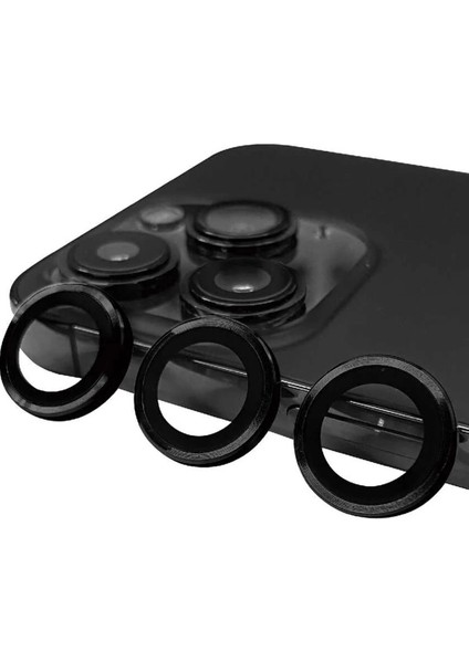 Bfs iPhone 14 Pro Max Raze Metal Kamera Lens - Siyah