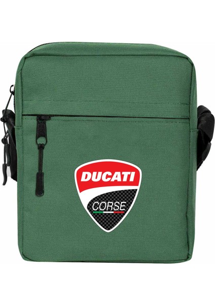 Ducati Corse Logo Omuz Çantası Fermuarlı Yeşil Renk