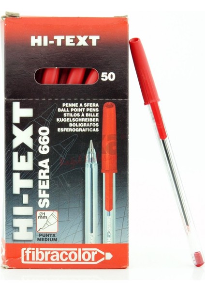 Tükenmez Kalem Kırmızı 1.00MM 50'li Paket