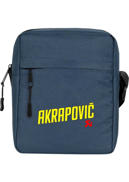 Akrapovic Logo Omuz Çantası Fermuarlı Lacivert Renk