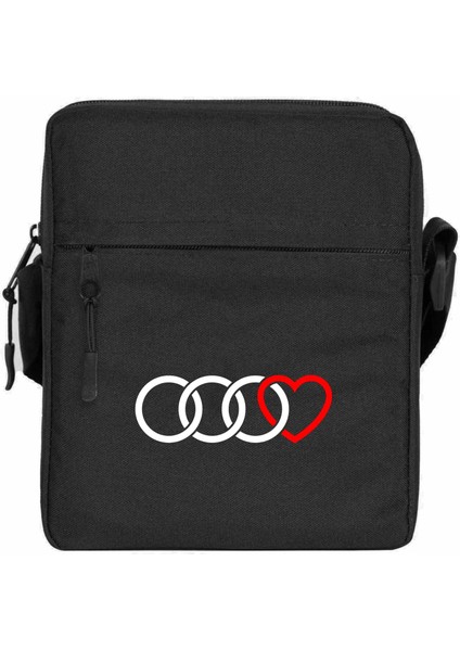 3 Audi Rings Hearth Omuz Çantası Fermuarlı Siyah Renk