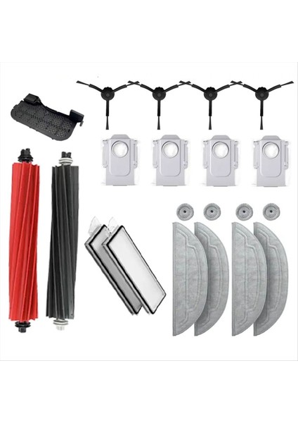 Roborock S8 Maxv Ultra Set Mop Bez Vakum Torbaları Yan Fırça Filtresi Değiştirilebilir Set (Yurt Dışından)