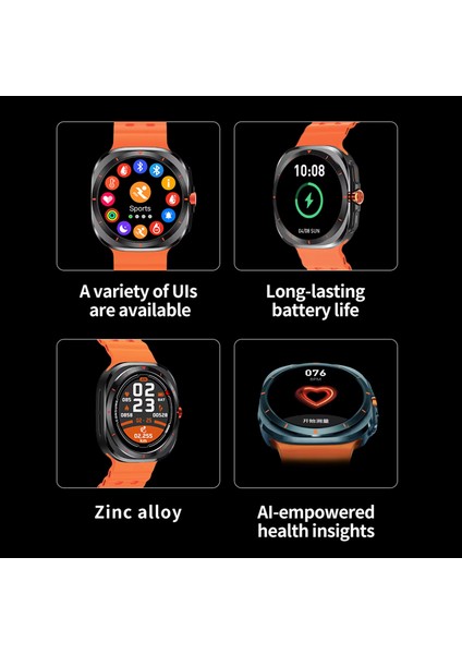 Watch 7 Ultra Bluetooth Çağrı Sesli Asistan Kalp Atış Hızı Monitörü 1,52 Inç Amoled Ekran Erkek Kadın Akıllı Saat (Yurt Dışından) fiyatları