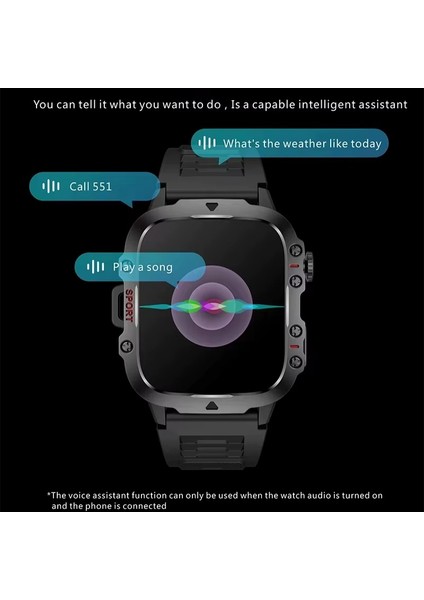 Sağlam Askeri Akıllı Saat H11 Erkek Açık Hava Saati 2.01" Hd Dokunmatik Ekran Sesli Bluetooth Arama Kalp Atış Hızı Monitörü Saat (Yurt Dışından) fırsatları