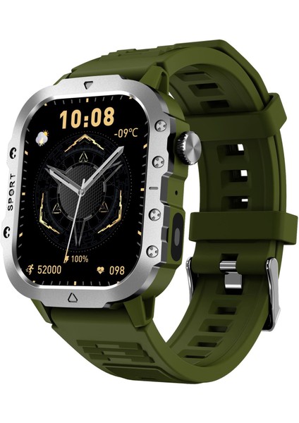 Sağlam Askeri Akıllı Saat H11 Erkek Açık Hava Saati 2.01" Hd Dokunmatik Ekran Sesli Bluetooth Arama Kalp Atış Hızı Monitörü Saat (Yurt Dışından)