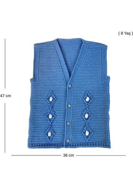 3879 El Örgüsü Şekil Desenli Örgü Yelek - 8 Yaş fiyatları