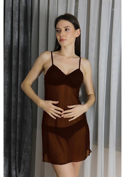 Kadın Fantezi Tül Gecelik Kahve fiyatları