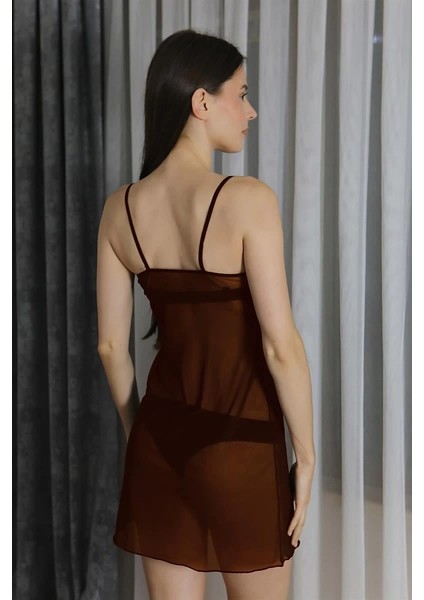 Kadın Fantezi Tül Gecelik Kahve modelleri