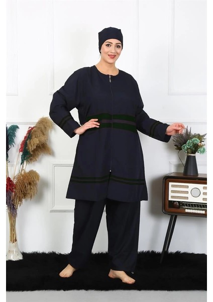 Büyük Beden Tesettür Mayo Lacivert fırsatları