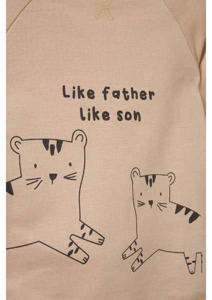 Erkek Bebek 2'li Takım Kaplan Baskılı Sweatshirt Eşofman Altı F4652A525AU modelleri