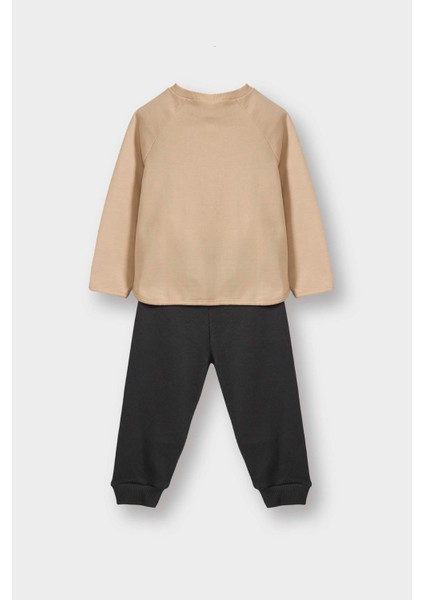 Erkek Bebek 2'li Takım Kaplan Baskılı Sweatshirt Eşofman Altı F4652A525AU fırsatları